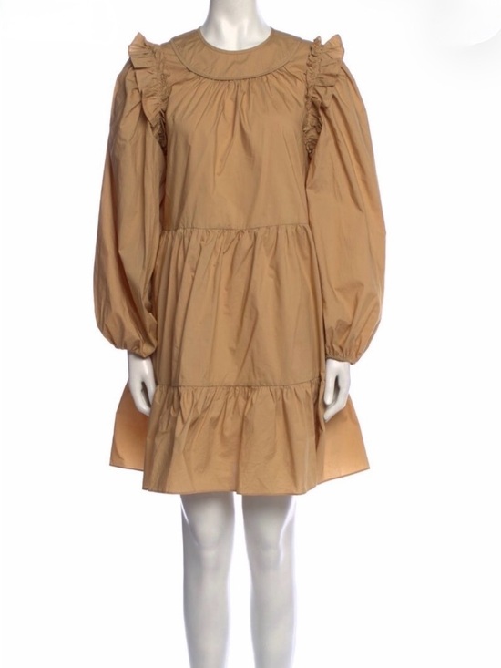 Ulla Johnson Dresses & Skirts - Ulla Johnson Tan Ruffle-Tiered Dress Size Medium
